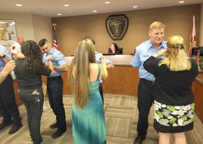 four new firefighters who were sworn in